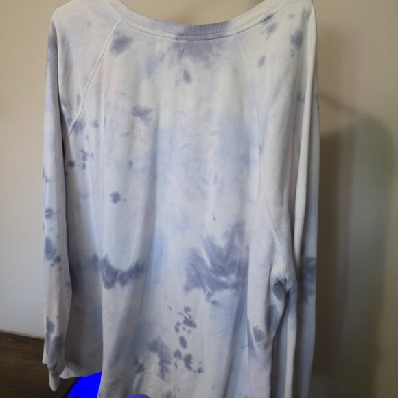 Maurices Tie-Dye Crew Neck Sweater - Blue and White - Picture 2 of 4